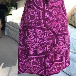 Ann Taylor Indian printed multi color a line skirt